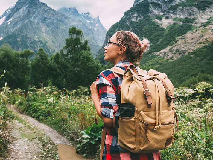 woman hiking