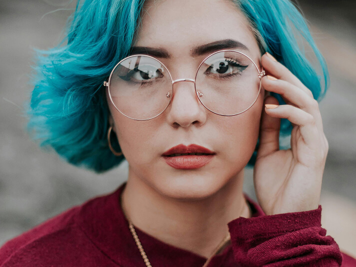 girl with blue hair